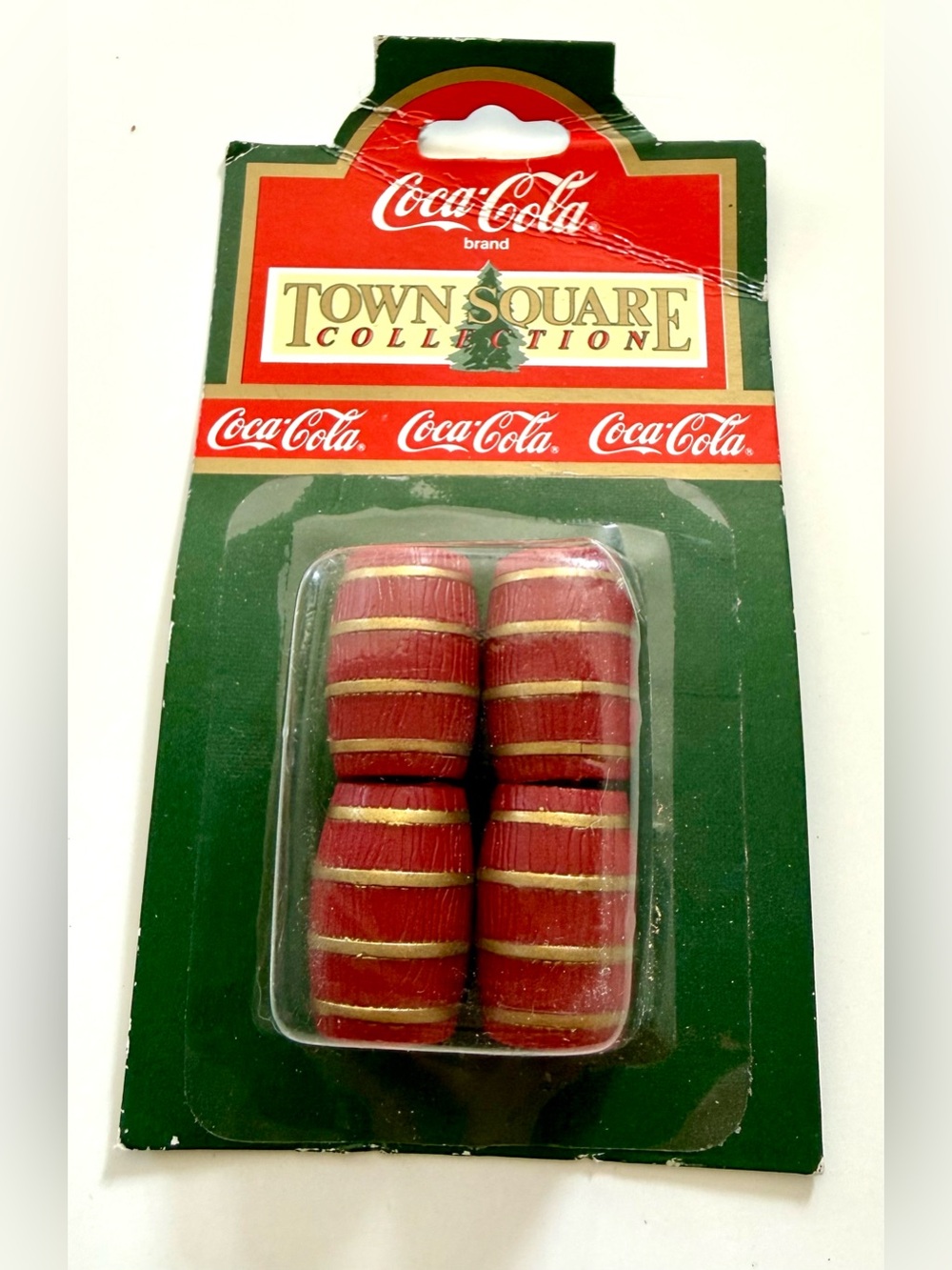 Coca Cola Red and Gold Mini Barrel Accent Set